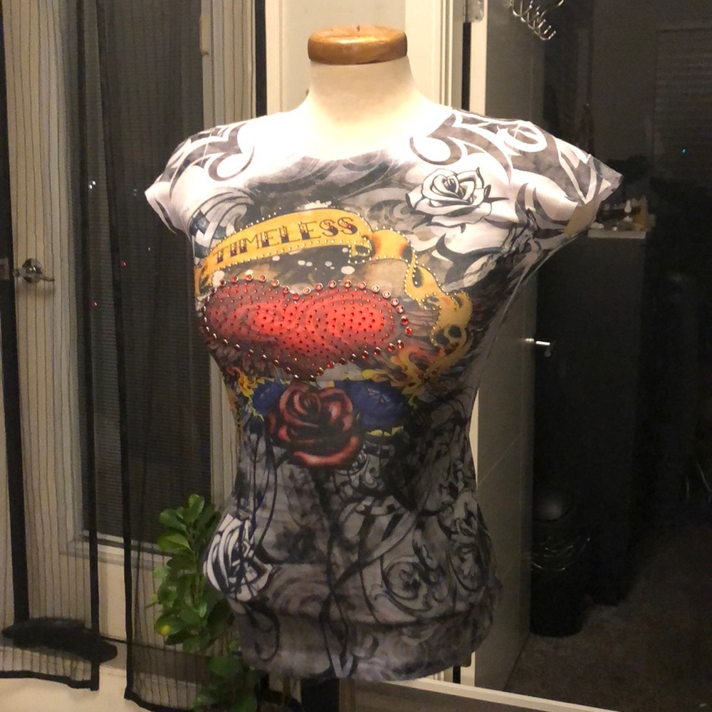 Vintage Y2K Tattoo Bling ⭐️ T Shirt